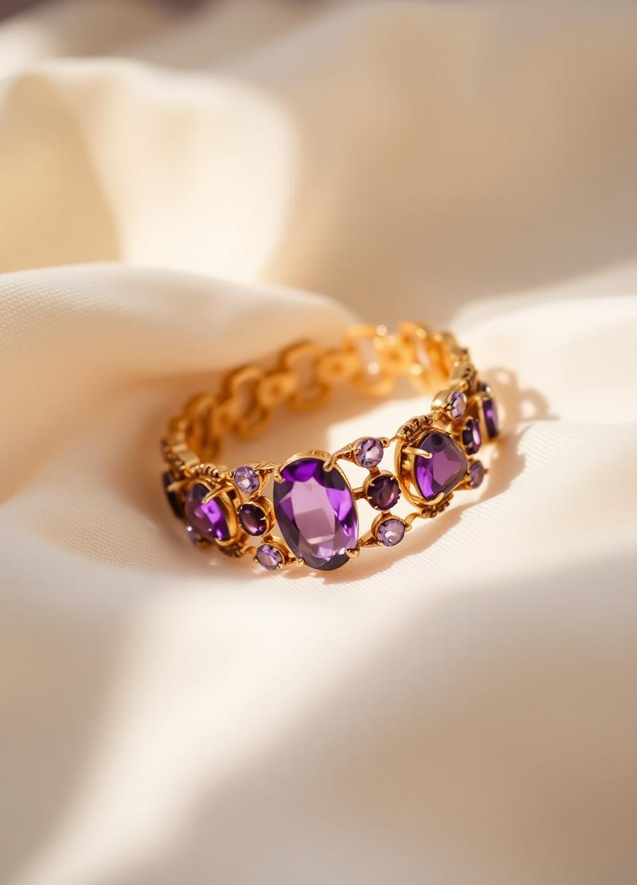 Heirloom bracelet remodelled with the original amethysts